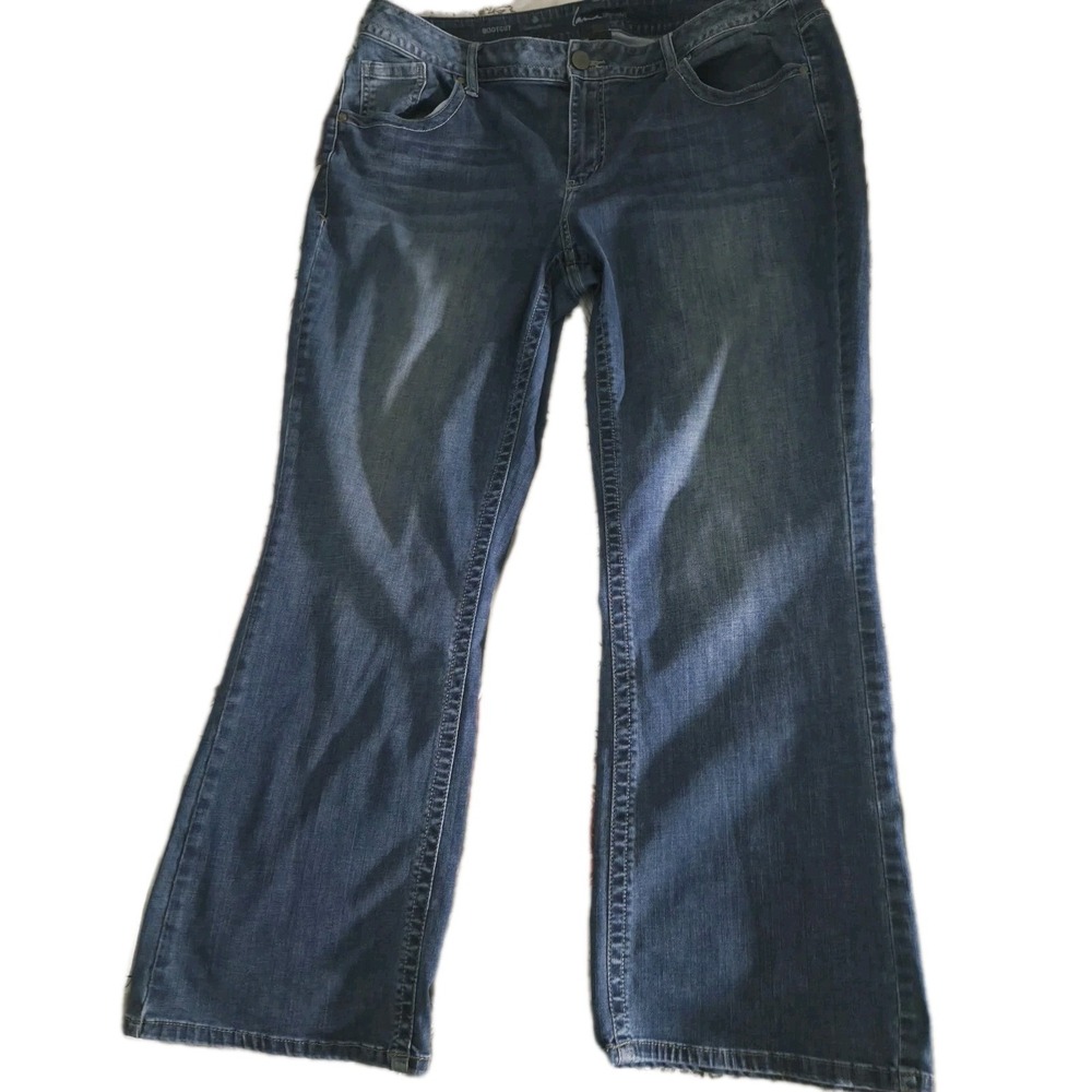 Lane Bryant Genius Fit Bootcut Jeans Womens 22R Stretch Blue Denim 40x30 Plus